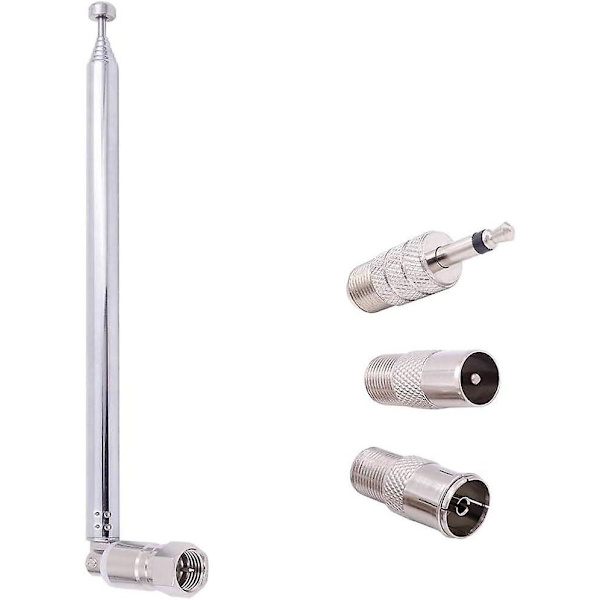 Fm Teleskopisk Antenne Kit 75 Ohm Ubalansert F-kontakt Dab Radio Erstatningsantenne For Tv Am Fm Radio Stereo Mottaker (30\")