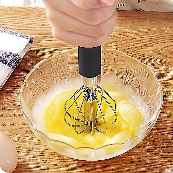 Halvautomatisk mikser Eggpisker Selvrotasjon rustfritt stål B