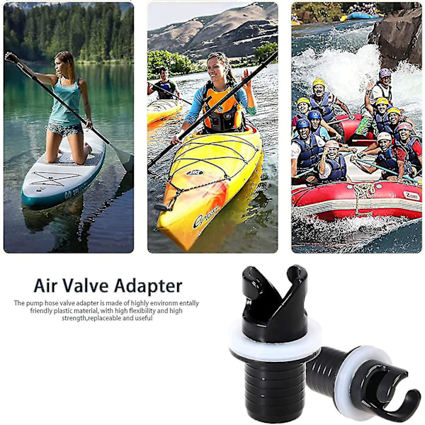 Bådfodpumpe Slange Adapter, H-r Ventil Kajak Adapter Oppustelig Bådsventiler Slange Adapter Stik, 2stk