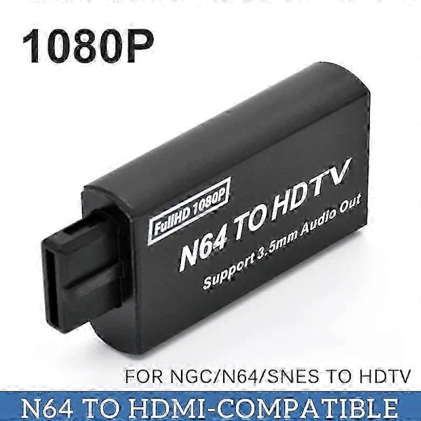 1080P N64 Till HDMI-kompatibel Konverter Speladapter Plug And Play HD-Kabeladapter För Nintendo 64/NGC/SNES Tillbehör