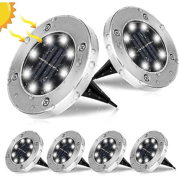 [6-pak] Solcelle-jordlamper, 8 LED Solcelle-jordlamper O