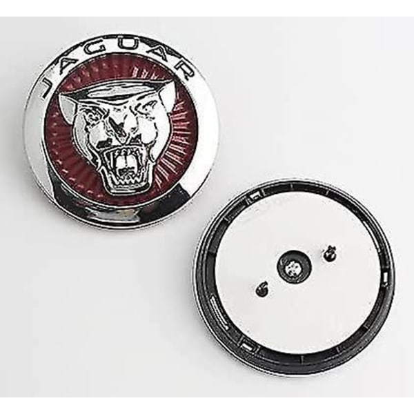2,83 tommers frontgrill emblem som passer til Jaguar Xf, emblemklistremerke for Xf (rød)