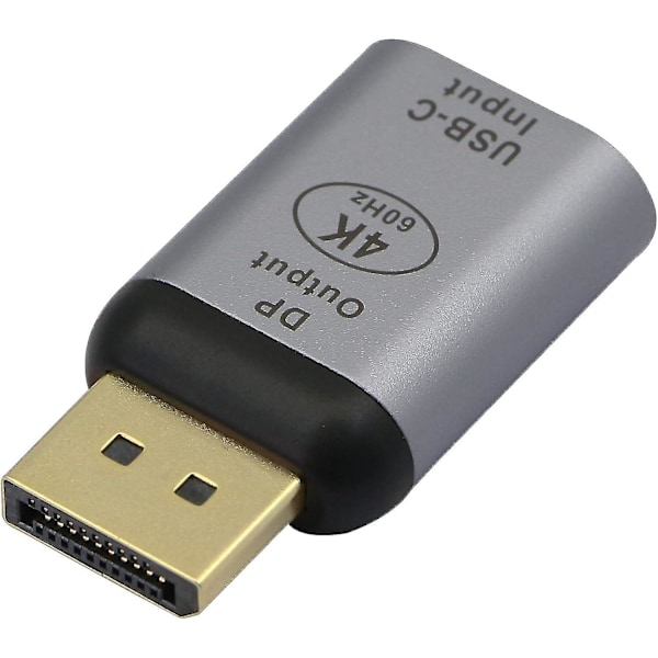Usb-c-hona till Displayport-adapter, 4k@60hz, Usb typ C-hona till Dp1.2-hane-omvandlare för hem, kontor, t.ex. surfplattor, telefoner, bärbara datorer etc