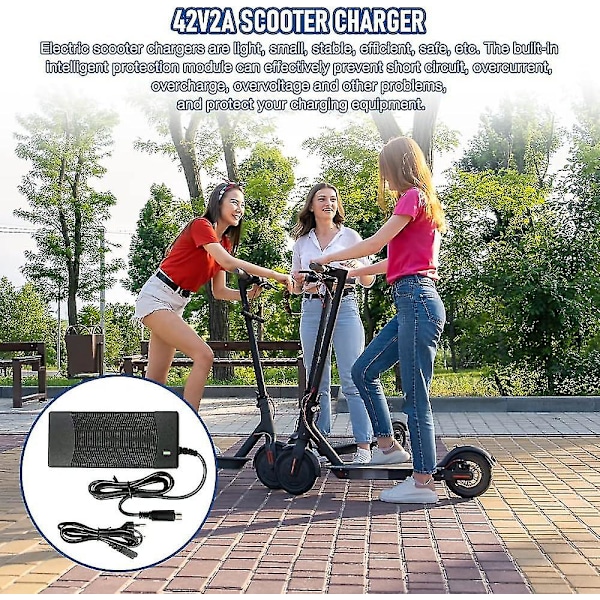 Oplader til Xiaomi M365, 42v 2a Elektrisk Scooter Oplader, Hurtig Batterioplader til Xiaomi og Ninebot Scooter, Batteriadapter til