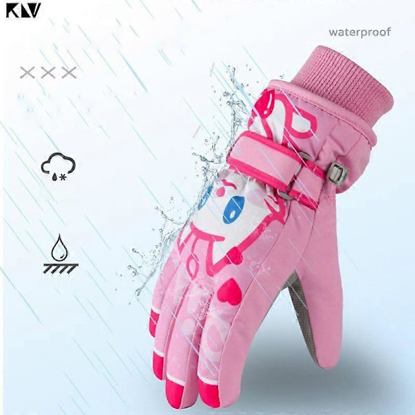 Klv 2020 Pojkar Flickor Barnvantar Utomhus Varma Barnvantar Vinter Vattentäta Vindtäta Tjocka Skidvantar Cartoon Babyvantar
