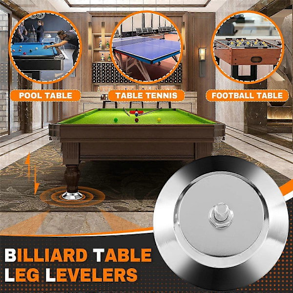 4 stk. Biljard/Poolbord Benjusterere 5 tommer Metall Spillbord Benjusterere Heavy Duty Nivelleringspenger