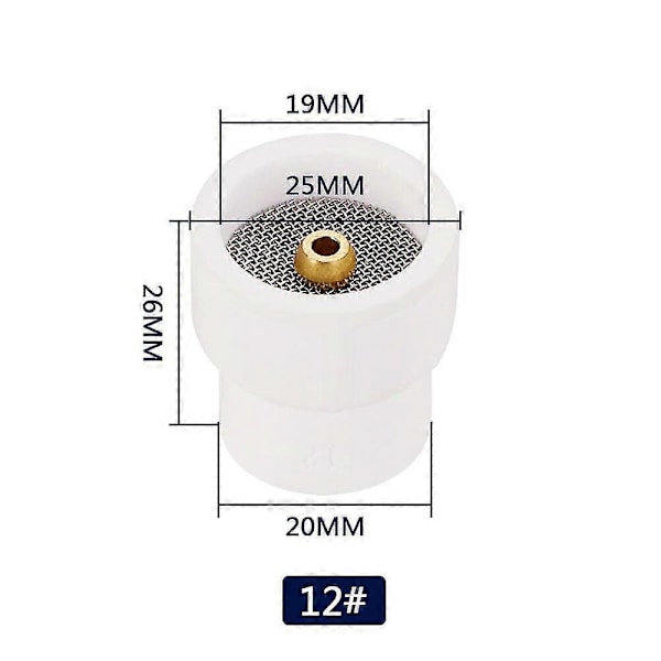 10 12 14 16 24 Vit Keramisk Munstycke Alumina Kopp För Wp9/20/17/18/26 Tig Svetsbrännare 10 Keramisk Vit Tig Svetskopp