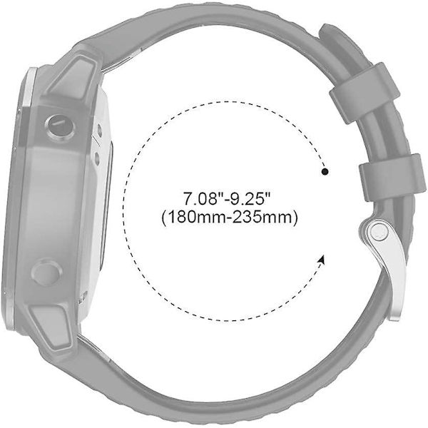 Silikonersättningsband för Garmin Fenix 6x Pro - Mjukt 26 mm band