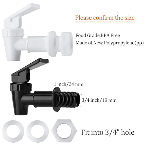 4 set ersättningskylare kran vattenflaska kanna, dispenser kran tapp kran vatten dryck spak