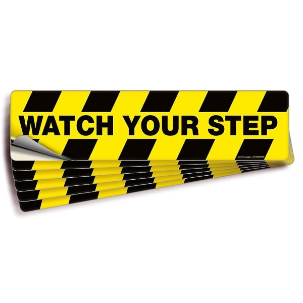 6st Watch Your Step Floor Decal Sticker - Vinyl, Laced Non-slip, Proo