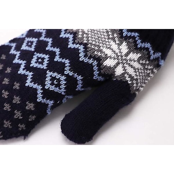 Dam vinter supermjuka stickade handskar vantar förtjockade varma ull vindtäta handskar stickade fleecefodrade handskar present