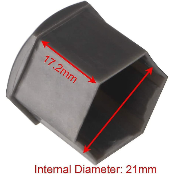 20 st 21 mm hjulmutterskydd, hjulbultmutterskydd, sexkantiga däckmutterskydd (grå)