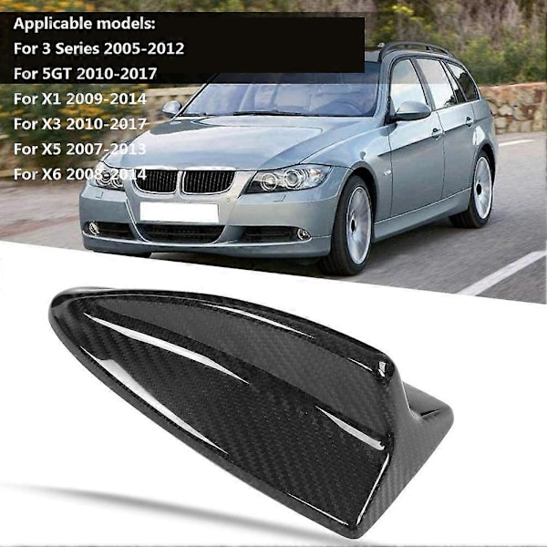 til 3 Serie E90 E92 X1 X5 X3 X6 Bil Antenne Fin Cover Trim Kulfiber Stil ABS Tilbehør