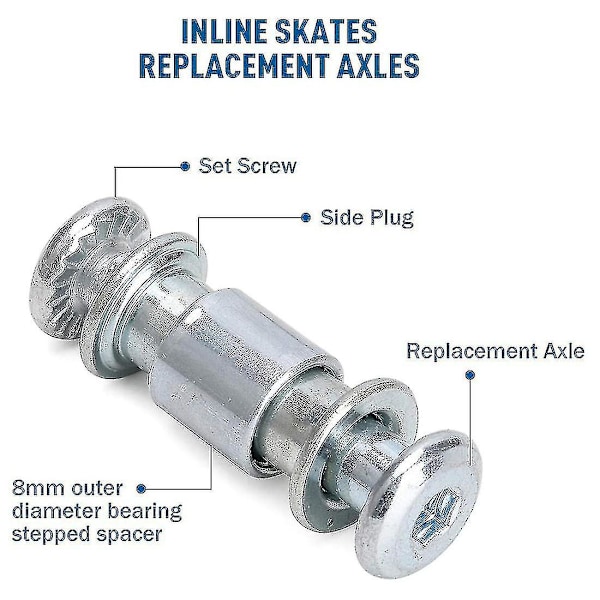 Inline Skate Aksel Spacer Skrue, Skatehjul Lager Spacer, Rulleskøyte Reservedeler Med Aksel &