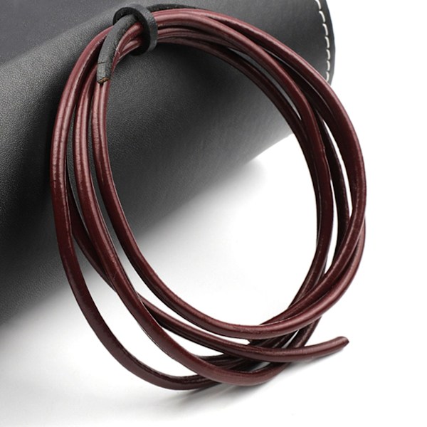 4mm Ægte Rundt Læder Bagagetov Thong Snøre DIY Armbåndsfund Rope Fletning Snøre Multifunktionel Manuel Tilbehør Til Taske Smykkefremstilling