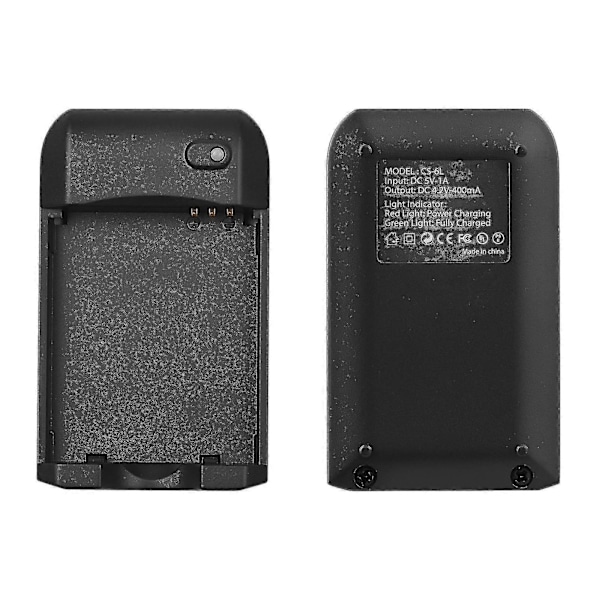 Np-6l Batterilader med LED-indikatorlys + 2 stk. Np-6l Batterier 3.7V 700mAh med USB-opladningskabel