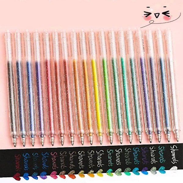 Ed Glitter Pen, Tusjer for voksne, Glittertusjer for barn, Ed Glitter Pen (18 stk)