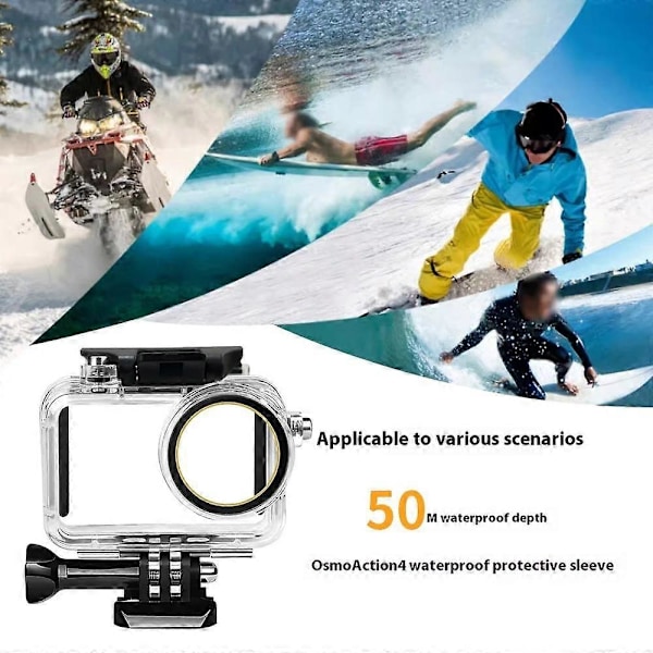 För DJI Osmo Action 4 3 Action Kamera Vattentätt Anti-Fall Skal 50m Dykfodral