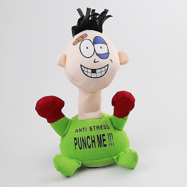 Creative Funny Electric Plush Toy Punch Me Doll Funny Emotions Anti-stress Vent