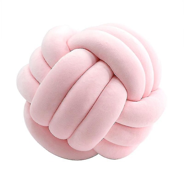Liten Knutkudde Soffa Dekorativ Kudde Trestängad Bollkudde Rosa