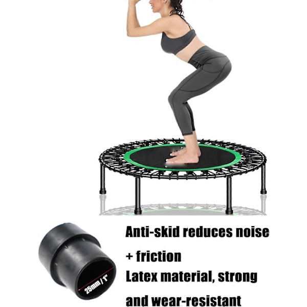 Udskiftnings Mini Trampolin Ben Hætte Spidser Gulvpuder til Mini Trampolin Sort 4-pak)