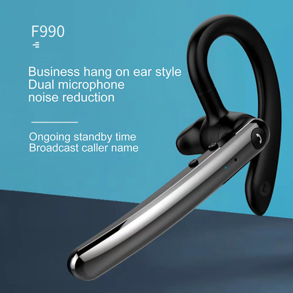 F990 Bluetooth-kompatibla Hörlurar med Öronkrok, ENC Brusreducering, Dubbel Mikrofon, Smart Röst, Trådlösa Hörlurar för Affärer