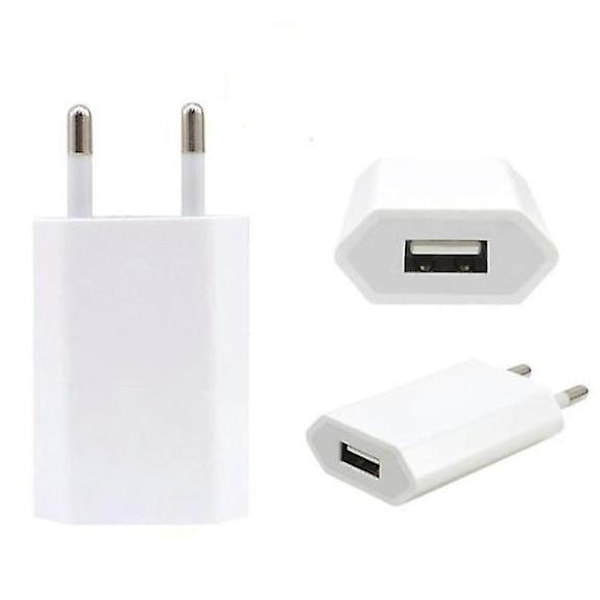 3-pakks lader kompatibel med iPhone / Samsung 5V / 1A og andre Hvit
