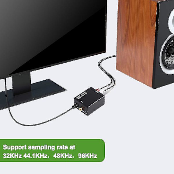 Digital til Analog Lydkonverter Optisk (spdif/toslink) og RCA (l/r)