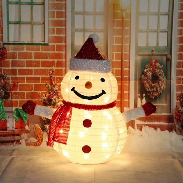 Ljus Juldekoration Utomhus Julbelysning Utomhusfigurer, Tomte Snögubbe LED Med 40 LED Vikbar