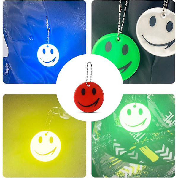 Set med 11 Smiley Reflexpendant, Säkerhetsreflektor, Barnreflektor, Säkerhetsreflektor, För Skolväska, Kläder, Ryggsäck, Cykling, Promenader