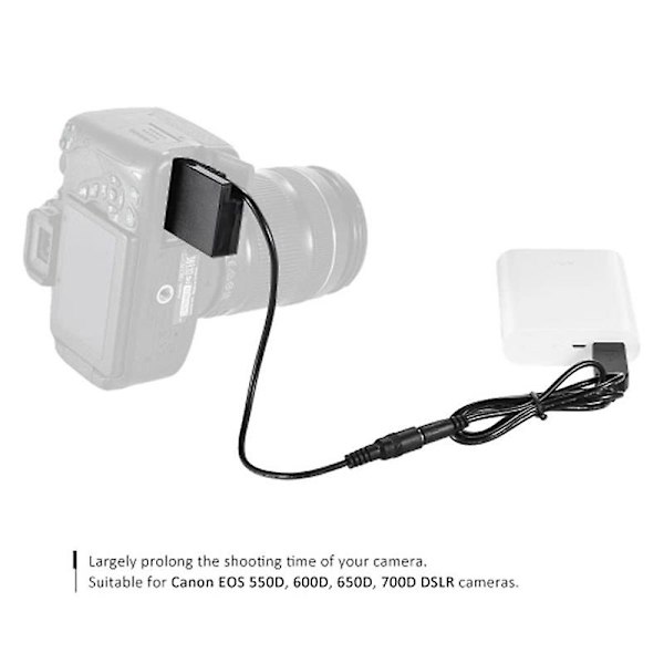 -E8 Tyhjä Akku DC Virtapankki USB-sovitinkaapelin Vaihto LP-E8:lle 550D 600D 650D 700