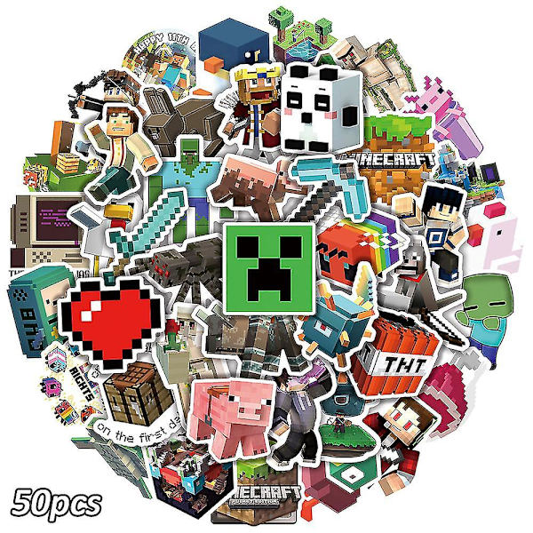 50 kpl Minecraft-teematarroja Pakkaus Vinyyli Tarrat Koristelu Kitara Matkatavaroiden Rullalautailun Kannettavan Tietokoneen