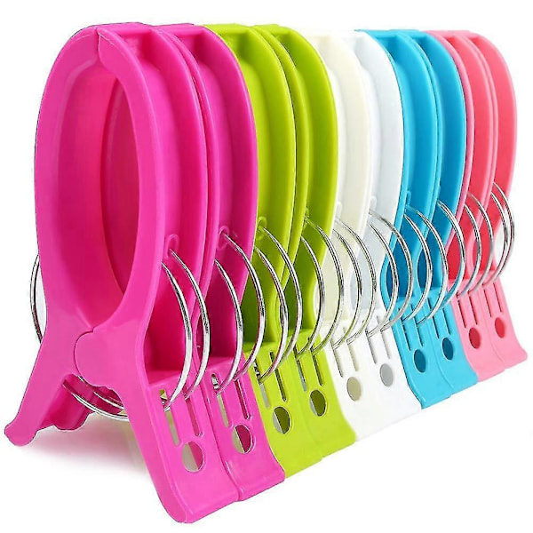 10-pack Strandhandduksklämmor för Solstolar, 5 Färger (slumpmässiga färger) Plastklämmor för Kläder, Hållbara Flerfärgade Klämmor för Handdukar Täcken Lakan Kläder