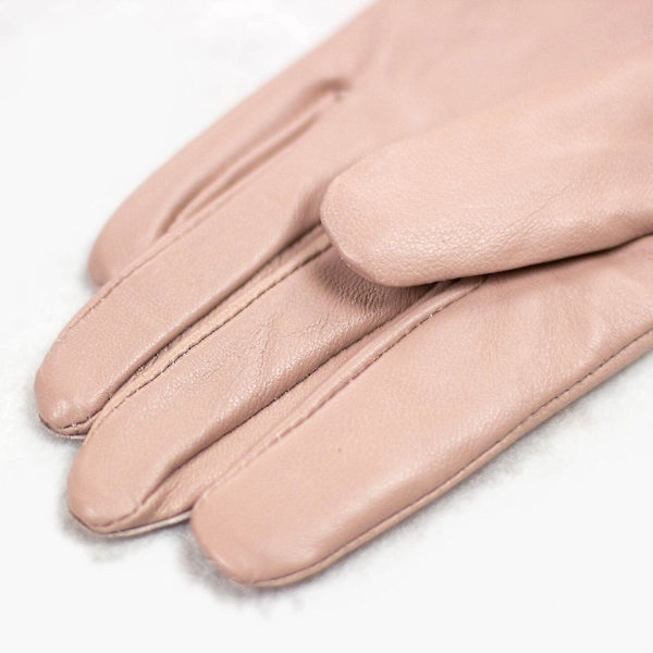 Vintervarme Pu Læderhandsker, luksuriøse Damehandsker Bløde Med Pels Fleeceforet Touchscreen Designet Tekstning Kørsel Vindtætte Handsker 1sæt pink