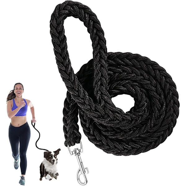 Tau Dog Leash, Sterk Dog Leash Med Komfortabel Polstret Håndtak, Nylon Åtte-tråds Flettet Leash, Heavy Duty Tau