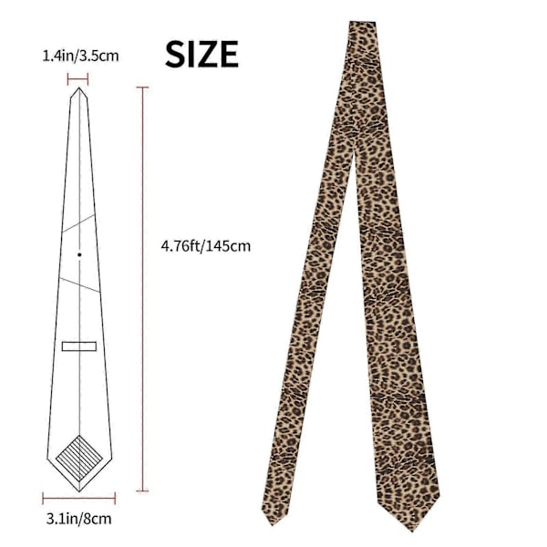 Morsom Leopard Dyreprint Herre Slips Mote Slips Smale Slips Gaver Til Bryllup, Brudgom, Forretningsfest-QH
