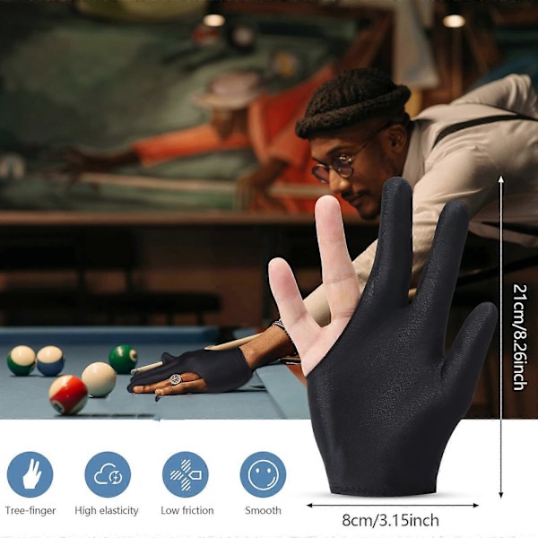 20 st andningsbara biljardhandskar Snooker Vänster Höger Handskar 3 Köhandskar för Kvinnor Män Biljard