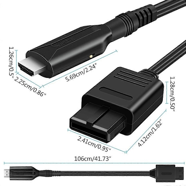 1080P/720P N64 til HDMI-kompatibel Adapter N64 Input til HDMI-kompatibel Output