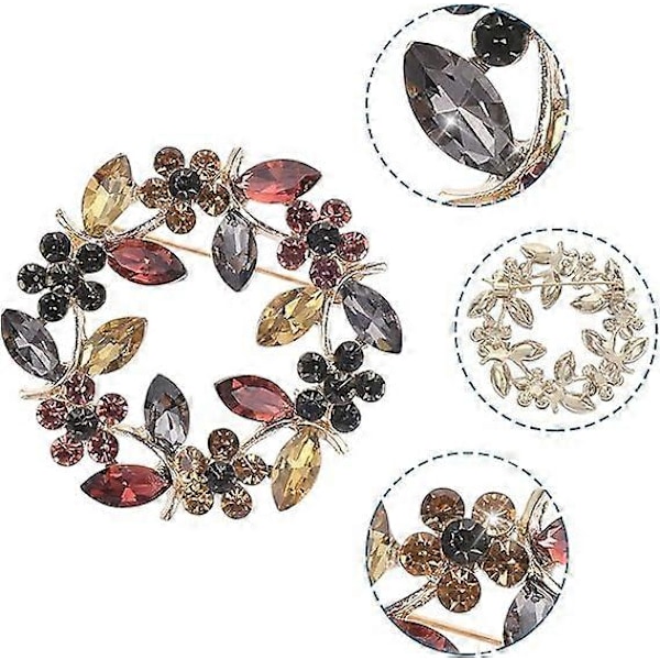 Värikkäät Kristalli Brooch-Neulat Strassinen Brooch-Korut Lahja Naisille Tytöille Ruusun Kukkakoristeinen Brooch-Neula Käsintehty Ruusun Kukkakoristeinen Brooch