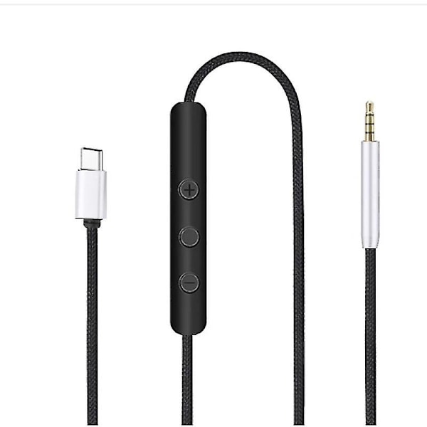USB-C till 2,5 mm Han-kabel för QC25/QC35/QC35II/QC45 Hörlurar med Mikrofon