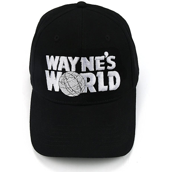 Basebollkeps, Wayne's World Broderad, Unisex Vuxen Casual Keps - Svart