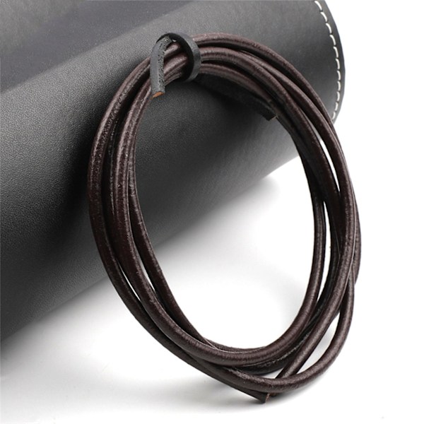 4mm Ægte Rundt Læder Bagagetov Thong Snøre DIY Armbåndsfund Rope Fletning Snøre Multifunktionel Manuel Tilbehør Til Taske Smykkefremstilling