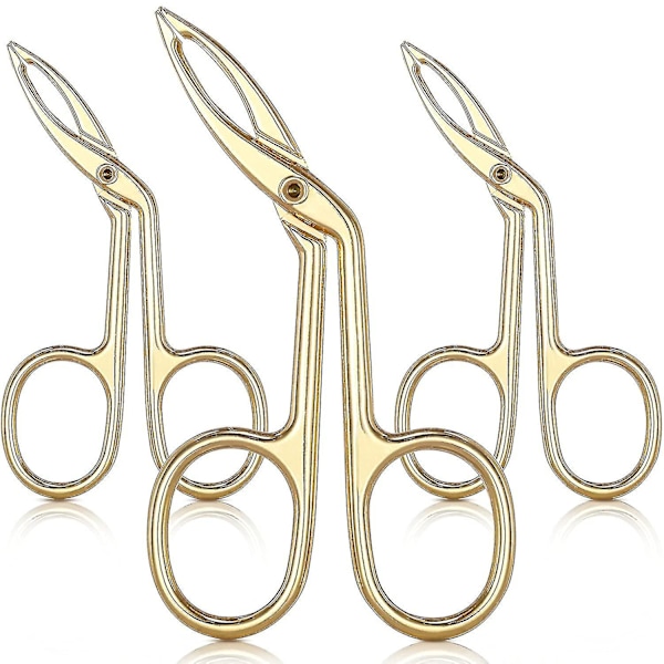 3-pack ögonbrynssaxar pincett, saxformad ögonbrynspincett med rak spets, pincett med platt spets