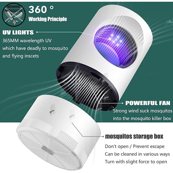 Bug Zapper, Elektrisk Mygg- och Flugzapper/Dödare - Insektsattraherande Fälla Kraftfull Bug Zapper Ljus, Hängbar Mygglampa För Hem, Inomhus, Utomhus