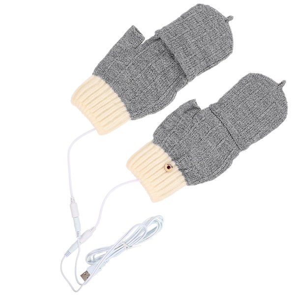 1 par halvfingertermiska vantar vinter USB termiska handskar elektriska varma handskar termiska vantar