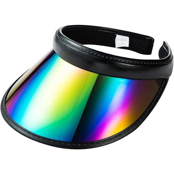 1 Visors Clip-on Svart Sol Visor Hat Kvinnor Män Flickor Justerbar Sport Strand Huvudbonad Utomhus UV-skydd Solhatt Transparent Klar Mössa