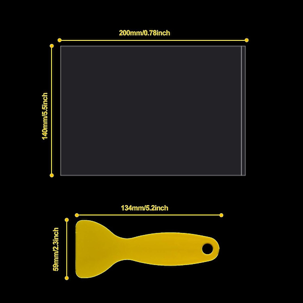 3 stk Fep-utløserfilm 200x140x0,15 mm for UV 3D-skrivere, LCD SLA-harpiks, med 1 stk erstatningsplast