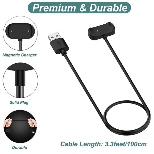 Lader kompatibel med Amazfit Gts 2, Gts 2 Mini, Gts 2e, Gtr 2, Gtr 2e, Gts 4 Mini, T-rex Pro, Bip 3, Bip U Smartklokke, Lading kabel Dokkingstasjon