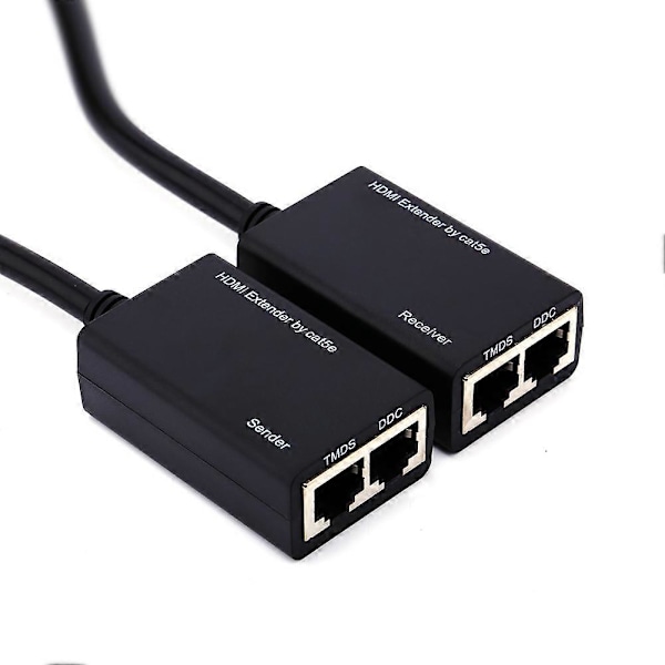 30M HDMI RJ45 CAT5e CAT6 LAN Ethernet Balun Jatke Toistin Jopa 1080P