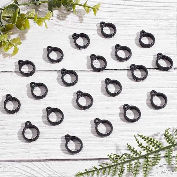 20 stk. Anti-Tab Silikone Gummi Ringe 13mm Diameter Sort Anti-Tab O Ringe Multipurpose Halskæde Lanyard Udskiftning Vedhæng Bæresæt DIY